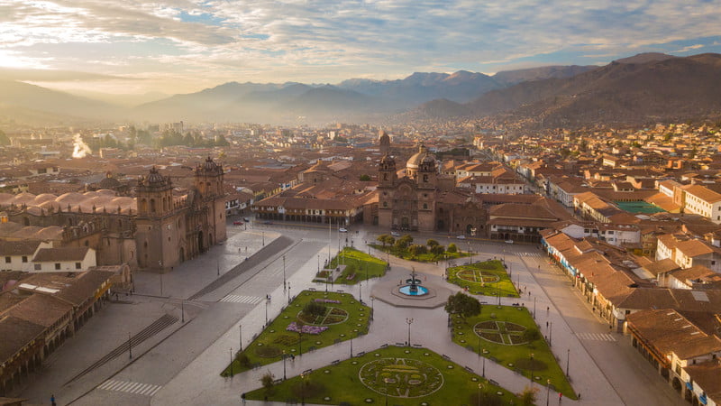 Intrepid Travel Peru Cusco Drone PlazaDeArma 01 Cliff Bielawski
