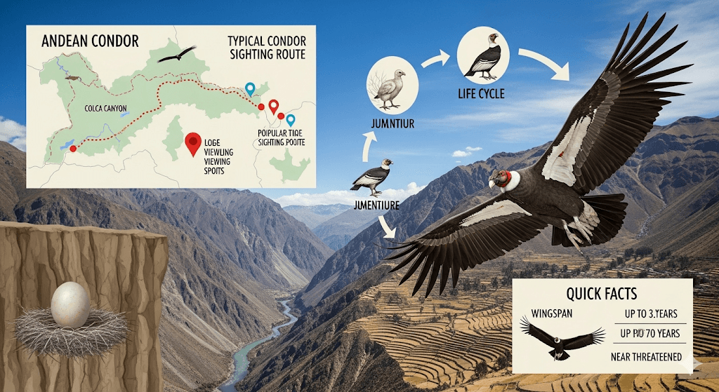 Cóndor Andino del Colca: Ruta de Avistamiento y Ciclo de Vida en el Valle Andino