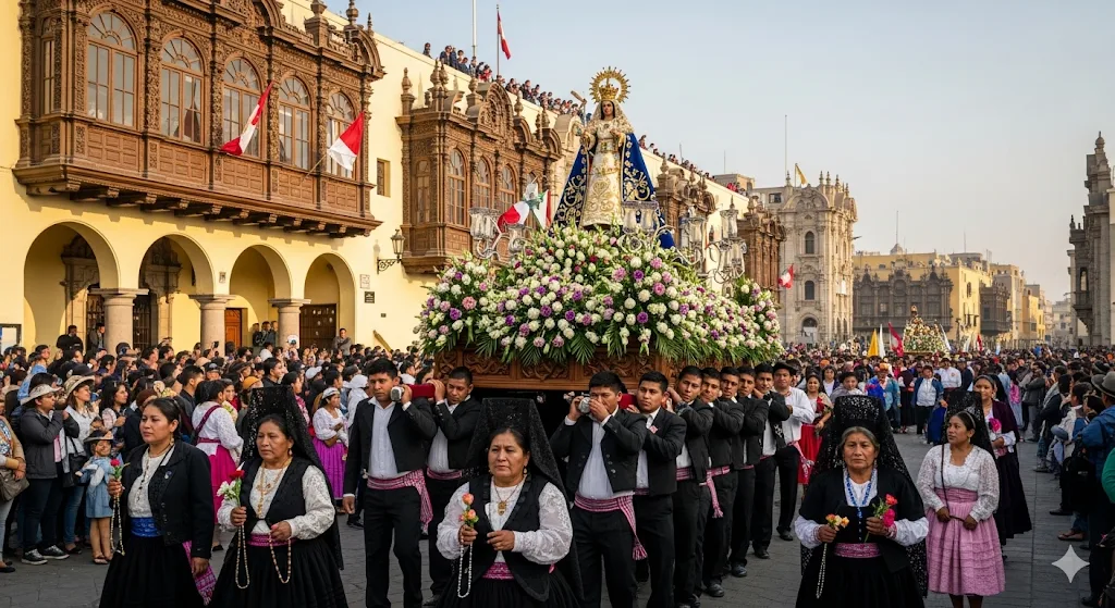 istoria y legado de Santa Rosa de Lima procecion